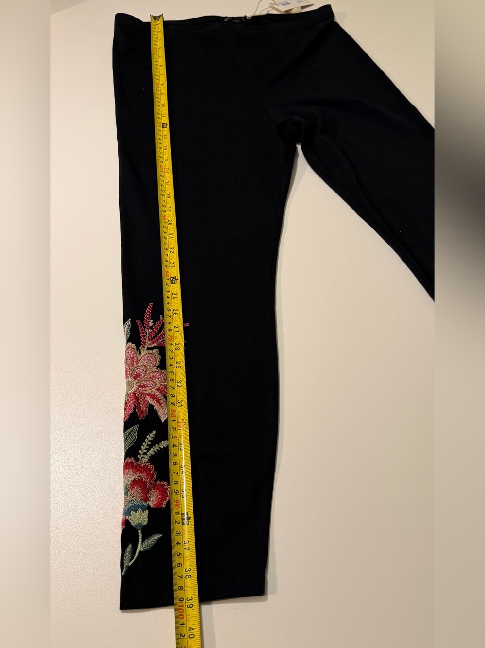 NWT Johnny Was Adara Embroidered Floral Leggings Boho Jersey Knit Stretch Sz XL - Picture 8 of 9
